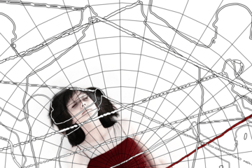 Illustration d'une danseuse prise dans des fils de laine